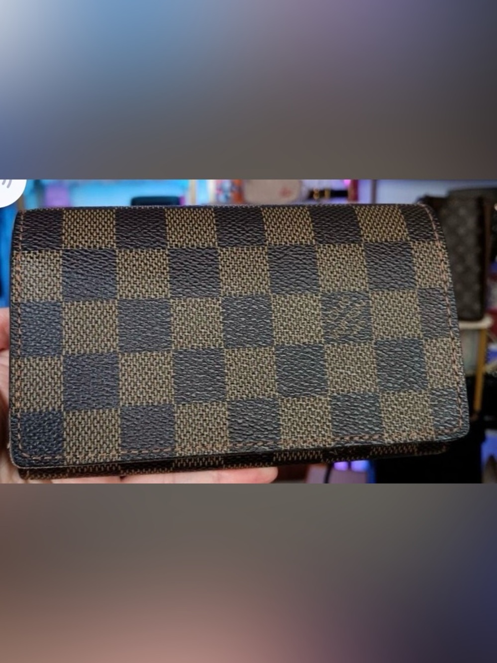 Louis Vuitton Damier Monogram Canvas Leather Brown Wallet